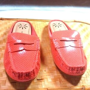 Issac Mizrahi Salmon Snake Leather Comfort Shoes 6.5 M
